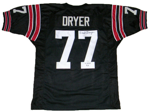 FRED DRYER SIGNED AUTOGRAPHED SAN DIEGO STATE AZTECS #77 BLACK JERSEY JSA