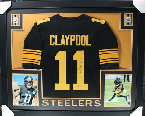 CHASE CLAYPOOL (Steelers rush SKYLINE) Signed Autographed Framed Jersey Beckett