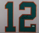 BOB GRIESE (Dolphins white SKYLINE) Signed Autographed Framed Jersey JSA