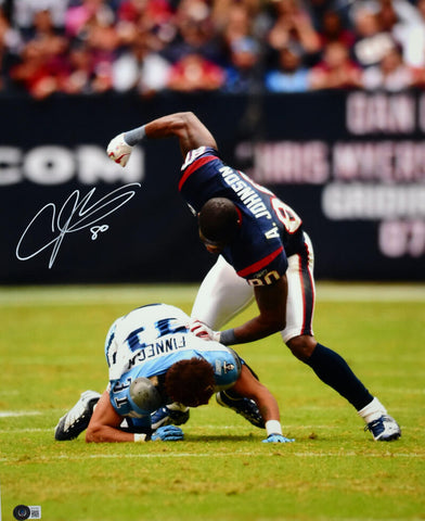 Andre Johnson Signed Houston Texans 16x20 Finnegan Fight Photo- Beckett W Holo