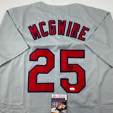 Autographed/Signed Mark McGwire St. Louis Grey Baseball Jersey JSA COA