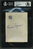 Yankees Thurman Munson Authentic Signed 4x5.5 Cut Auto Graded Gem 10 BAS Slabbed