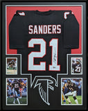 FRAMED ATLANTA FALCONS DEION SANDERS AUTOGRAPHED SIGNED JERSEY BECKETT HOLO