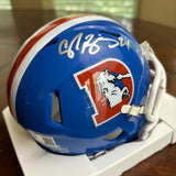 Champ Bailey Autographed Signed Denver Broncos Old D Mini Helmet Beckett