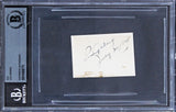 Yankees Lou Gehrig "July 24, 1928" Signed 1.75x2.5 Cut Signature BAS Slabbed