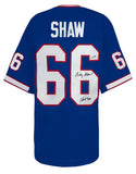 Billy Shaw Signed Blue Throwback Custom Football Jersey w/HOF'99 - (Beckett)