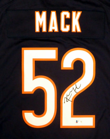 CHICAGO BEARS KHALIL MACK AUTOGRAPHED BLUE NIKE JERSEY SIZE L BECKETT BAS 148304