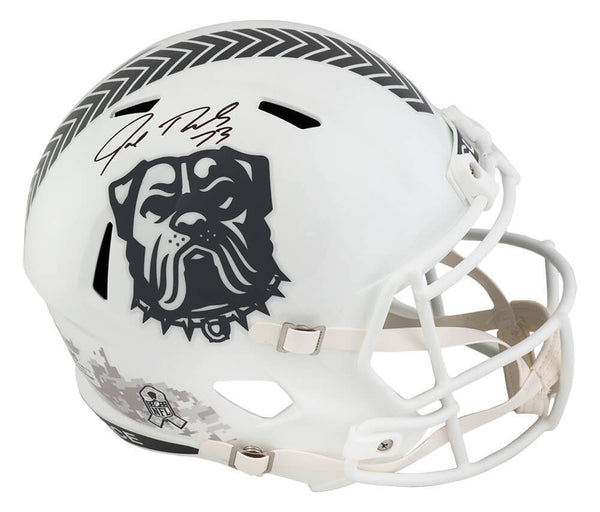 Joe Thomas Signed Browns 2024 SALUTE White Riddell F/S Rep Helmet (SCHWARTZ COA)