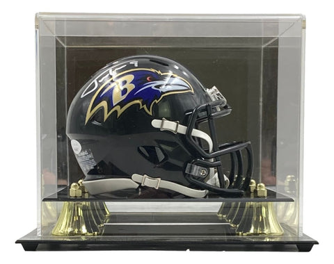 Justin Tucker Signed Baltimore Ravens Mini Speed Helmet JSA w/ Case