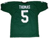 DEVIN THOMAS AUTOGRAPHED SIGNED MICHIGAN STATE SPARTANS #5 GREEN JERSEY JSA