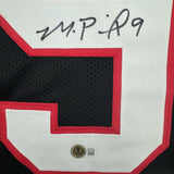 Framed Autographed/Signed Michael Penix Jr. 35x39 Atlanta Black Jersey BAS COA