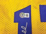 WARRIORS CHRIS MULLIN AUTOGRAPHED SIGNED YELLOW JERSEY BECKETT WITNESS 232593