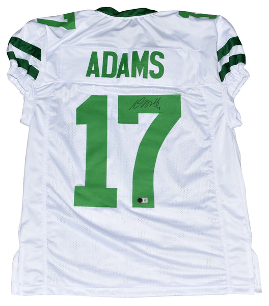 DAVANTE ADAMS AUTOGRAPHED NEW YORK JETS #17 WHITE GAME CUT JERSEY BECKETT