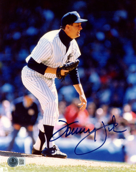 Tommy John Autographed New York Yankees 8x10 Photo Beckett 45226