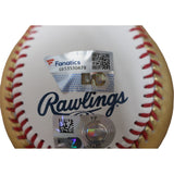 Max Scherzer Autographed/Signed Texas Rangers OML Gold White Baseball FAN 46883