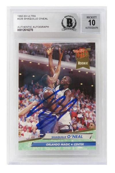 Shaquille O'Neal Autographed 1992-93 Fleer Ultra #328 - Beckett Auto 10