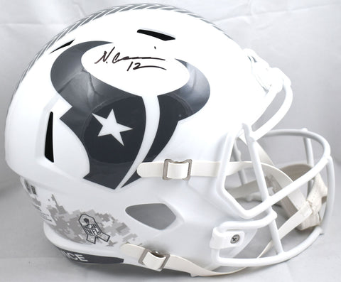 Nico Collins Signed Houston Texans F/S Salute Speed Helmet-Beckett W Holo *Black