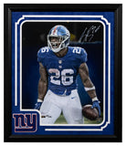 SAQUON BARKLEY Autographed Giants "Intensity" 16 x 20 Framed Photo PANINI LE 126