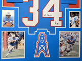 FRAMED HOUSTON OILERS EARL CAMPBELL AUTOGRAPHED SIGNED JERSEY PSA COA