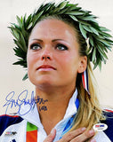 Jennie Finch Signed USA Softball 8x10 Photo USA Inscription PSA Holo