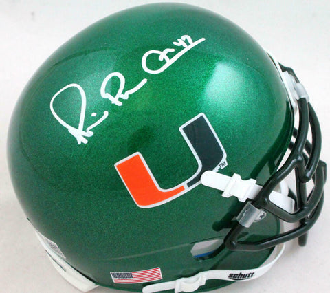 Michael Irvin Signed Miami Hurricanes Green Schutt Mini Helmet-Beckett W Holo