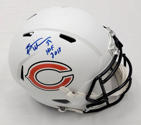 Brian Urlacher Signed Chicago Bears Replica Flat White Helmet W/ HOF 18 Beckett