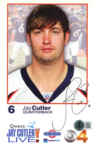 Jay Cutler Signed Denver Broncos 8.5x6.5 Quest Ad Card Beckett 45095