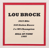 Lou Brock Signed Cardinals Matted 1998 Fleer FanFest Baseball Card Display / JSA