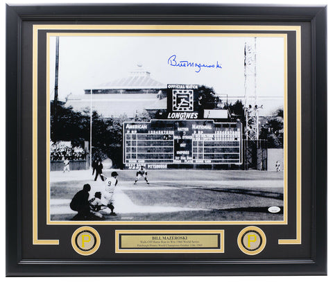 Bill Mazeroski Signed Framed 16x20 Pittsburgh Pirates World Series HR Photo JSA