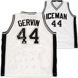 SAN ANTONIO SPURS GEORGE GERVIN AUTOGRAPHED WHITE JERSEY "ICEMAN" JSA 215713