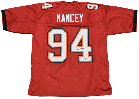 CALIJAH KANCEY SIGNED TAMPA BAY BUCCANEERS BUCS #94 RED JERSEY BECKETT