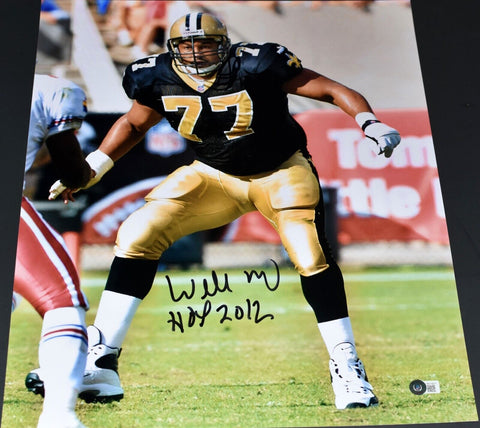 WILLIE ROAF AUTOGRAPHED NEW ORLEANS SAINTS 16x20 PHOTO W/ HOF 2012