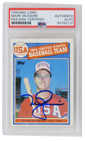 Mark McGwire Signed Team USA 1985 Topps Rookie Card #401 - (PSA Encapsulated)