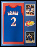 FRAMED KANSAS JAYHAWKS CHRISTIAN BRAUN AUTOGRAPHED SIGNED JERSEY JSA COA