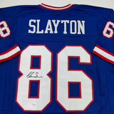 Autographed/Signed Darius Slayton New York Retro Blue Football Jersey JSA COA