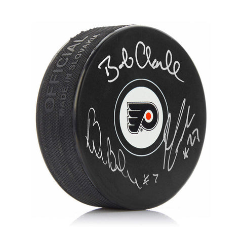 LCB Line (Clarke, Barber, Leach) Autographed Philadelphia Flyers Puck JSA PSA