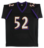 Ray Lewis Authentic Signed Black Pro Style Stat Jersey BAS Witnessed