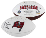 Buccaneers Rachaad White Signed White Panel Logo Football W/ Case BAS Witnessed