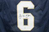 Jeremiah Owusu-Koramoah Autographed College Style Blue XL Jersey BAS 32527