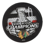 Patrick Sharp Signed Blackhawks 2015 Stanley Cup Champs Logo Hockey Puck PSA COA