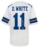 Danny White (COWBOYS) Signed White Custom Football Jersey - (SCHWARTZ COA)