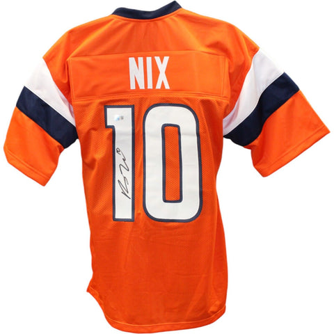 Bo Nix Autographed/Signed Pro Style Orange Jersey Beckett 44980