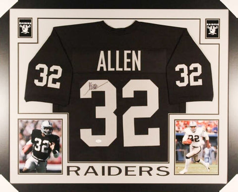 Marcus Allen Signed Raiders 35x43 Custom Framed Jersey (JSA COA)