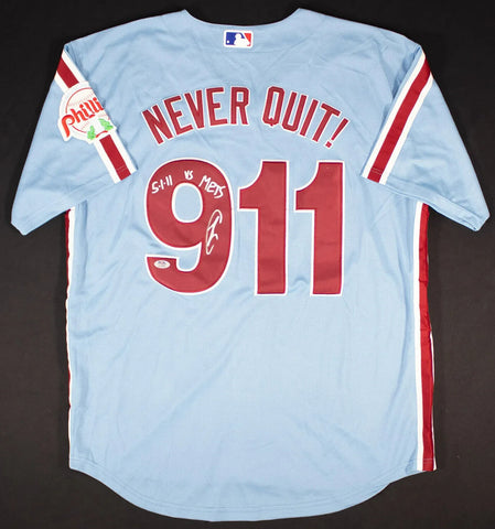 Robert O'Neill Signed Philadelphia Phillies 911 Never Forget Jersey (PSA)