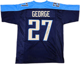 TENNESSEE TITANS EDDIE GEORGE AUTOGRAPHED BLUE JERSEY BECKETT BAS WITNESS 234537