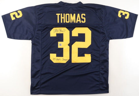 Anthony Thomas Signed Michigan Wolverines Jersey " 97 NAT'L Champs"/Playball Ink