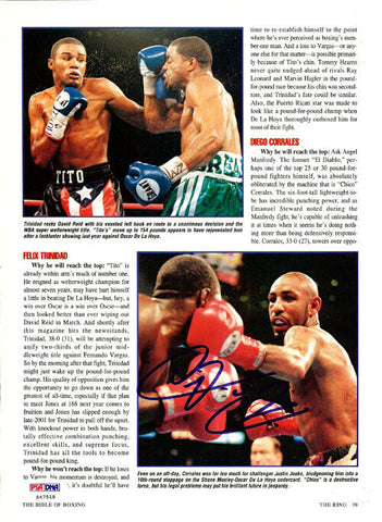 Diego Corrales Autographed Signed Magazine Page Photo PSA/DNA #S47518