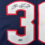 Framed Autographed/Signed Breanna Stewart 35x39 UConn Blue Jersey JSA COA