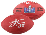 Travis Kelce Signed Super Bowl LVIII Logo Wilson "Duke" Football W/ Case BAS Wit