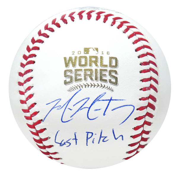 Cubs MIKE MONTGOMERY Signed 2016 World Series Baseball w/Last Pitch - SCHWARTZ